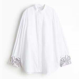 H&M RHINESTONE-DETAIL TUXEDO SHIRT